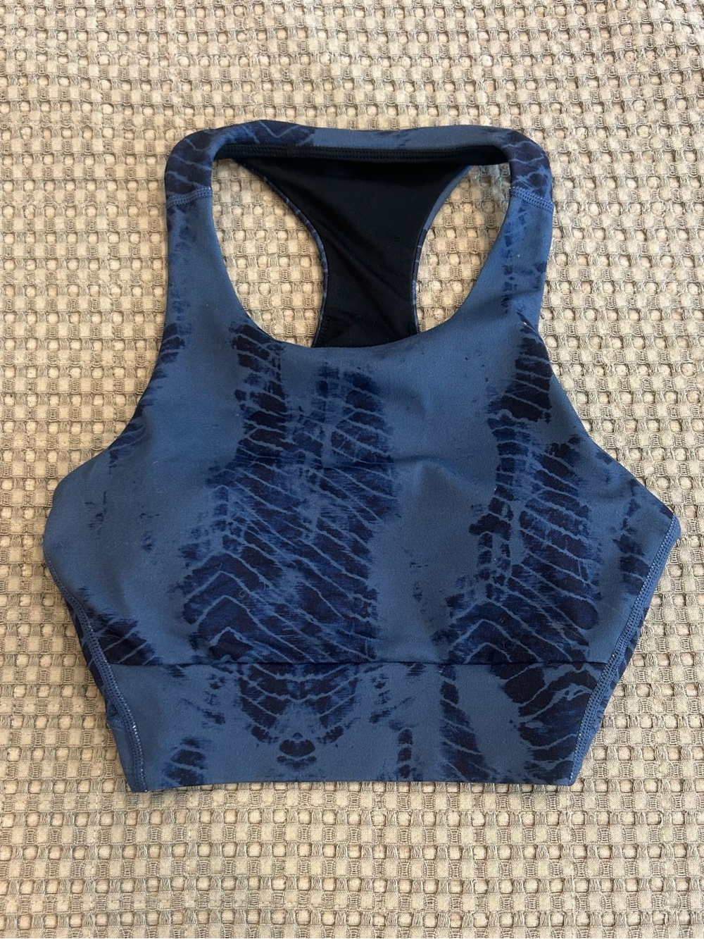 Zella Navy Blue Tie-Dye High-Neck Sports Bra